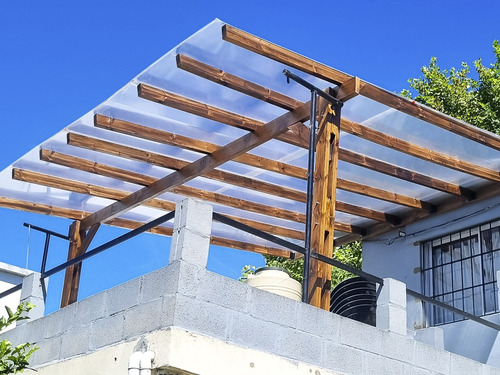 Pergolas Para Exterior Balcon Terraza Auto Madera A Medidas Bordó