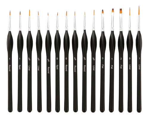 15-pack Professional Detail Brush Set Miniature Finesse