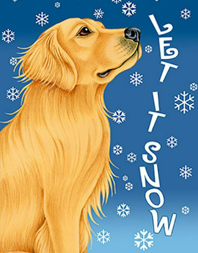 Bandera Jardín Golden Retriever Snow