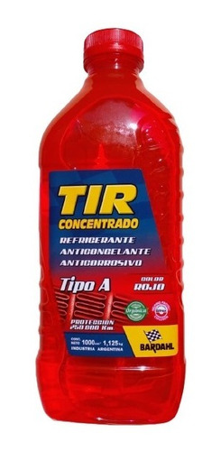 Liquido Refrigerante Tir Bardahl Rojo Tipo A Concentrado 1l