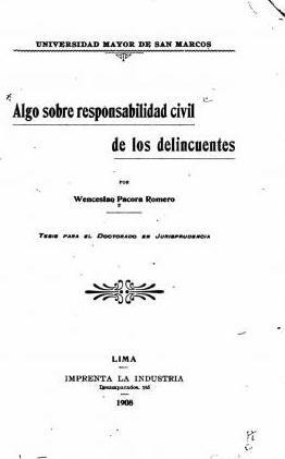 Libro Algo Sobre Responsabilidad Civil De Los Delincuente...