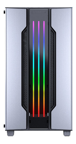 Imagen 2 de 7 de Gabinete Gamer Cougar Gemini M Silver Gray Rgb Crist Templad