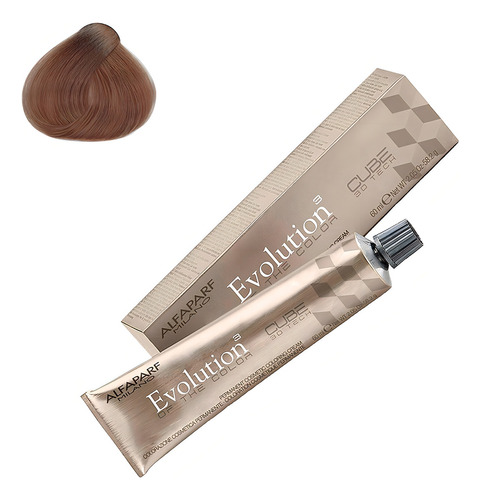 Tintura Profesional Para Cabello Alfaparf Evolution N° 7.24 Tono 7.24 Crystal Brown Rubio Medio Cobre