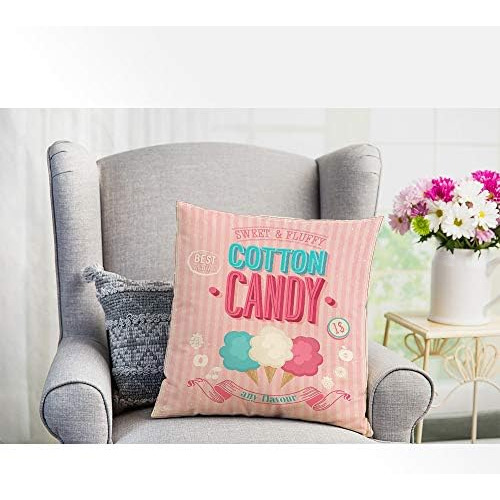 Ekobla Funda De Almohada De Algodón De Azúcar, Helado Dulce,