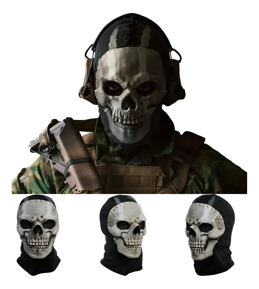 Máscara Call of Duty Ghost Skull de Látex para Halloween