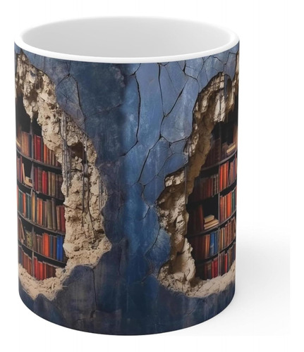 Taza De Estantería 3d Con Efecto De Libros, Tazas De Café De