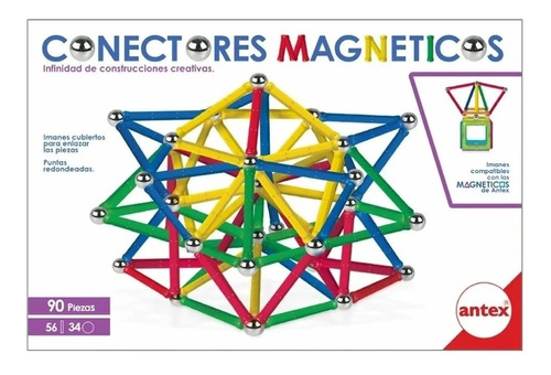 Conectores Magneticos 90 Piezas Puntas Redondeadas Antex