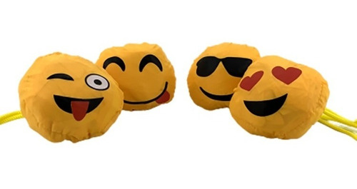 Imagen 1 de 9 de Pack X5 Bolsa Emoji Plegable Reutilizable Tela Impermeable