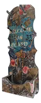 Comprar Porta Llaves De Madera Artesanal\u002F Decoupage Y Llaves Adorno
