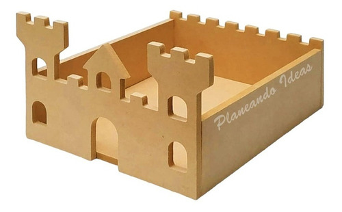 Castillo Caja Decorativa Guacal De Madera Para Regalo 