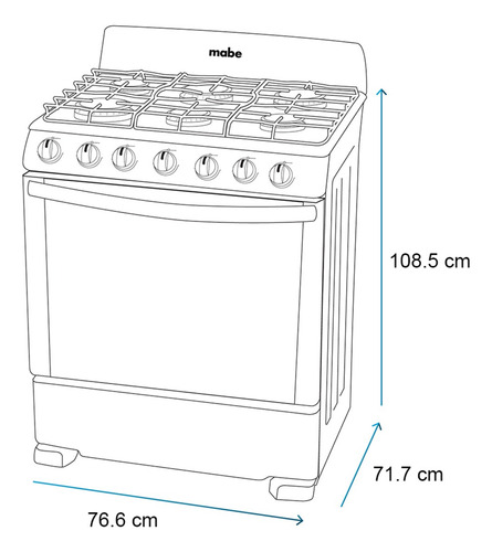 Estufa De Piso 76 Cm Plata Mercury Mabe-em7647bfis0