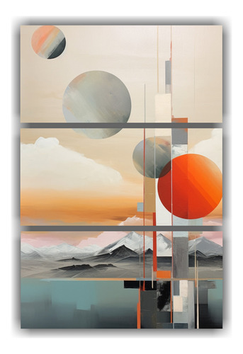 100x150cm Tres Lienzos Acuarela Rectangular Ethereal Realism