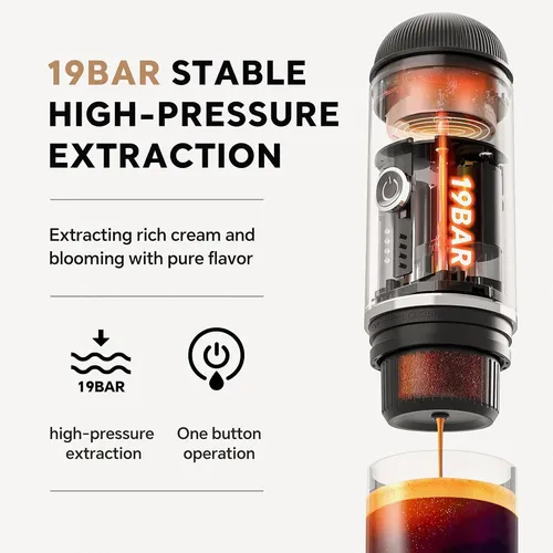 Rich Crema Cafetera Eléctrica Portátil Expreso Mmg