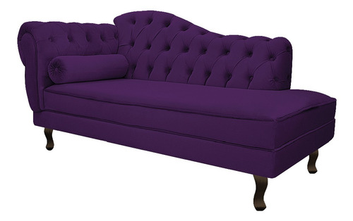  Amarena Móveis Divã Recamier Sofá Diana 160cm Direito Suede Am Moveis Cor Roxo