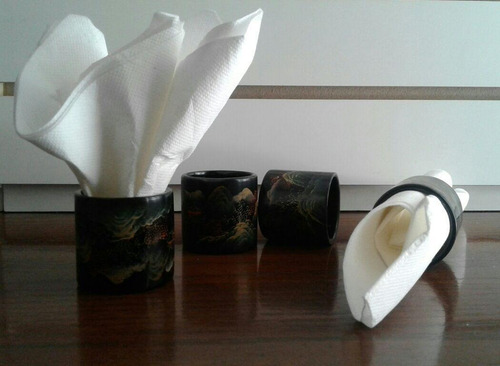 Set De 12 Hermosos Porta Servilletas Tallados En Madera !