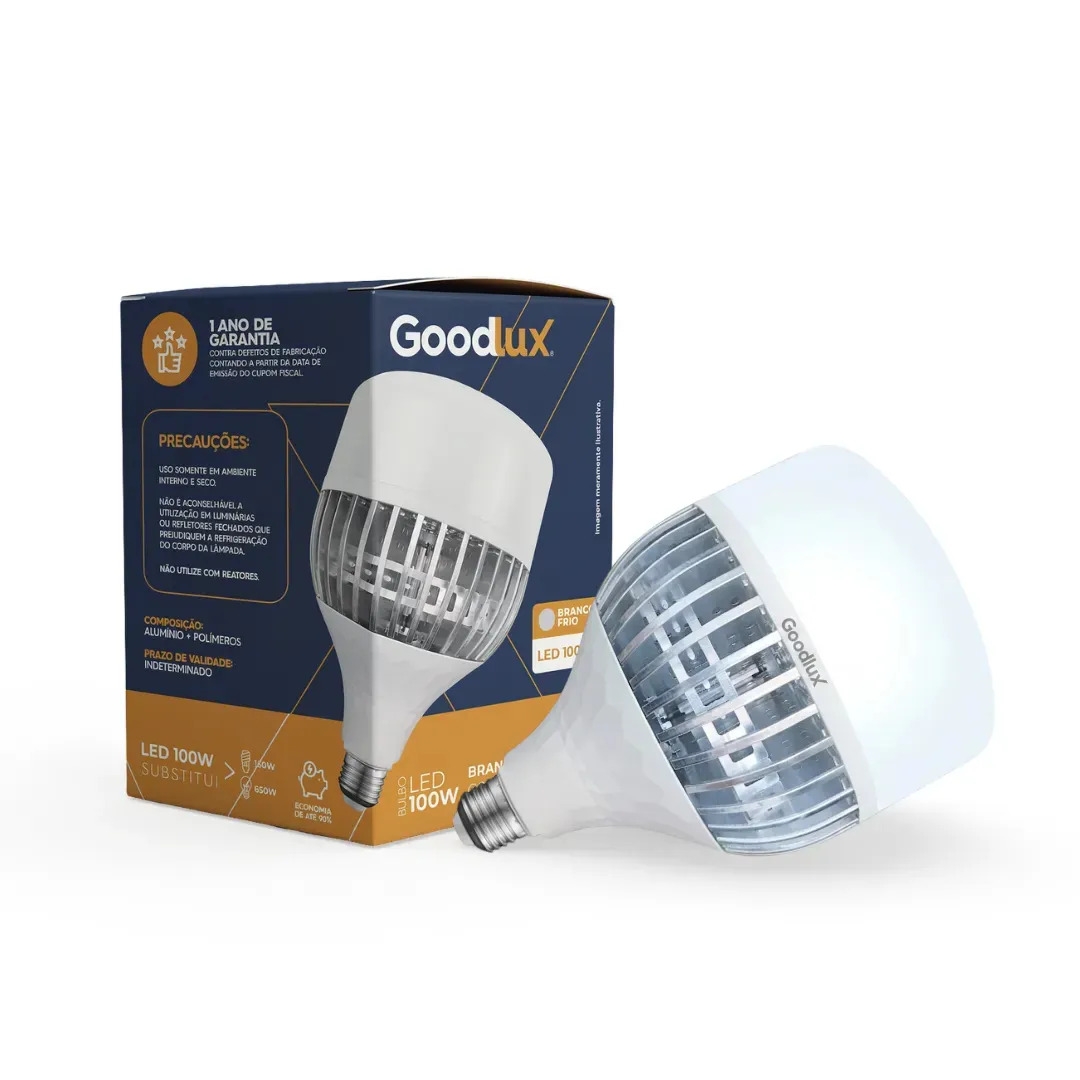 Lampada Led Bulbo 100w E27 E40 Forte 6500k Branco Frio Industrial Alta Potência Grande Bivolt 110v 220v