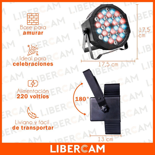 Luz Proton Par 36 Luces Dj Audioritmica Dmx Iluminacion Led