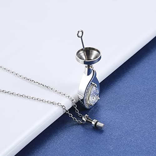 Collar De Urna En Forma De Lágrima Para Cenizas ' Plata De L