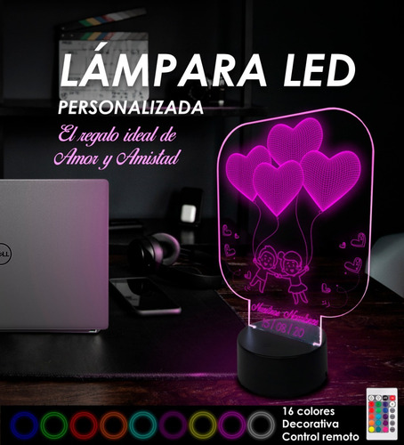 Lámpara Led 16 Colores Personalizada, Regalo, Obsequio