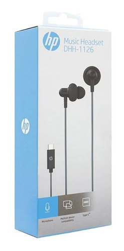 Imagen 2 de 4 de Auriculares Hp In Ear Dhh-1126 Con Microfono Tipo C Negros