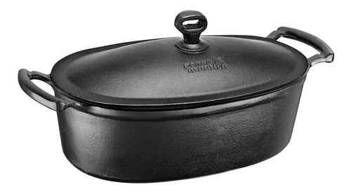 Panela Caçarola Oval Em Ferro Fundido Mineira Caseira 5 L