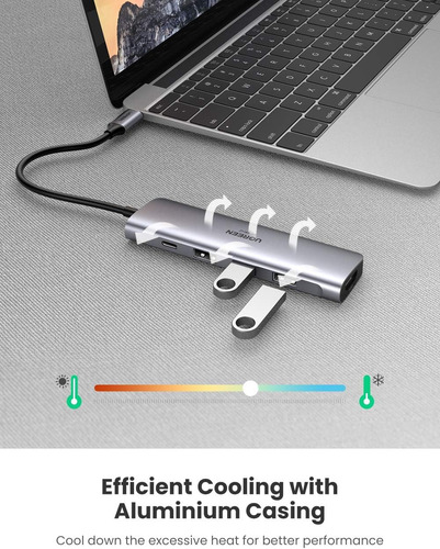 Docking Hub 5 En 1 Usb Tipo C Hdmi 4k Usb 3.0 Pd 100w Ugreen