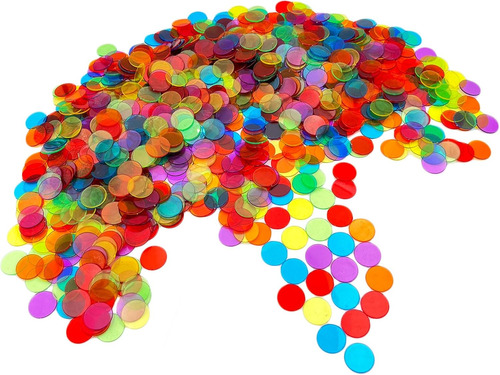 1000 Fichas De Conteo De Bingo Transparentes De 6 Colores De