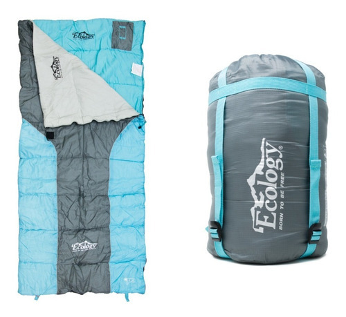 Sleeping Bag Bolsa De Dormir 2 En 1 Ecology -6ºc  Reversible Color Azul/gris