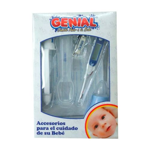 Kit Aspirador Nasal Gotero Termometro Cortauñas Cuchara Bebe