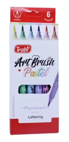 Marcador Pastel Art Brush Trabi Punta Pincel Blister X 6u