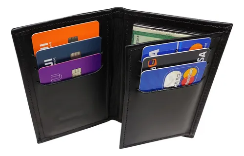 comprar Carteira Masculina Porta Cartão Documento Couro P.u Cabe Rg