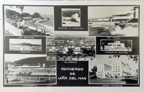 Antigua Foto Postal Recuerdo De Viña Del Mar (ff46
