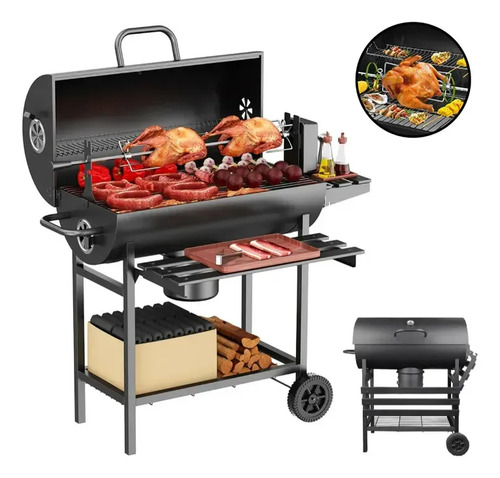 Asador Carbón Con Ruedas Barbacoa Coparrilla Eléctrica