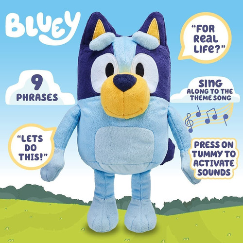 Peluche Bluey - Talking Bluey - 9 Frases En Ingles - 30 Cm