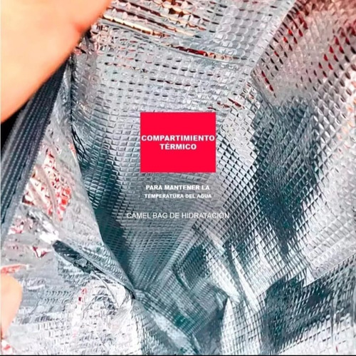 Mochila De Hidratación Cámara Para Agua De 2 L Tela Térmica Azul Acero Liso
