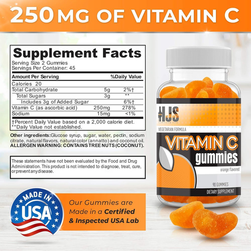 Hjs Supplements Gomitas Vitamina C 1000mg 90 Unidades