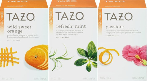 Tazo Té De Hierbas Naranja Dulce Y Menta Refrescante Y Pasió