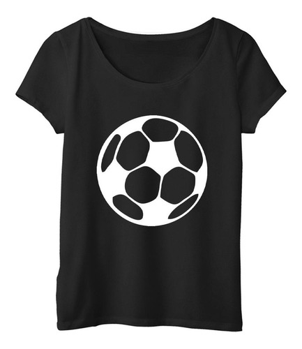 Remera Mujer  Color Pelota De Futbol Vector