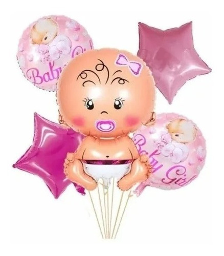 Kit 5 Globos Baby Shower Bebe Niña Niño Revelacion Fiesta