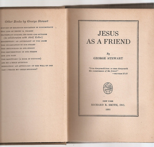 Jesus As A Friend - Stewart - Smith - 1931