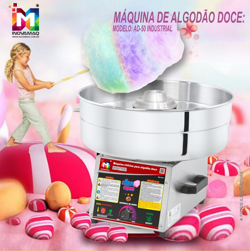 Imagem 3 de 8 de Maquina De Algodão Doce Industrial + 12 S/juros + Kit