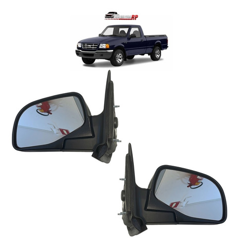 Par Retrovisor Ford Ranger 1998 Até 2006 Regulador Manual