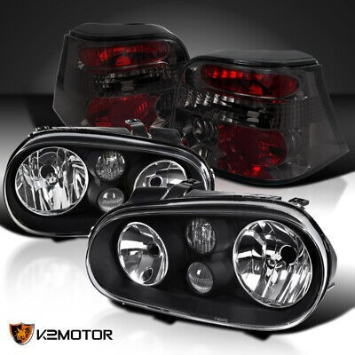 For 1999-2006 Vw Golf Gti Mk4 Black Headlights W/built-i Kg1