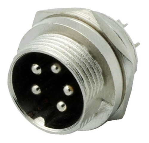 Conector Ficha Microfono Rosca Macho Chasis 5 Pines Din Mic