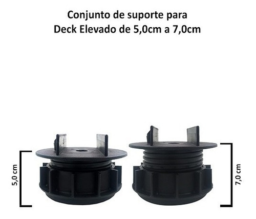 Deck Elevado | Suporte Ajuste De Altura (50 A 70mm) 6 Pç