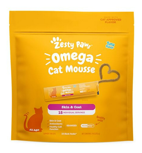 Mousse De Omega Para Gatos - Sabor Atún - 18 Unidades