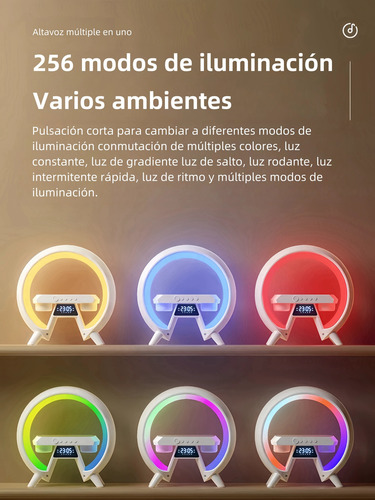 Lámparas De Mesa Con Altavoz Bt Y Carga Inalámbrica Y Alarma