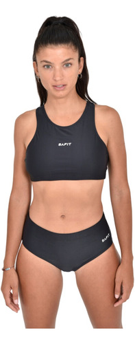 Combo Top + Bombacha Malla Natacion Mujer 2 Piezas Safit