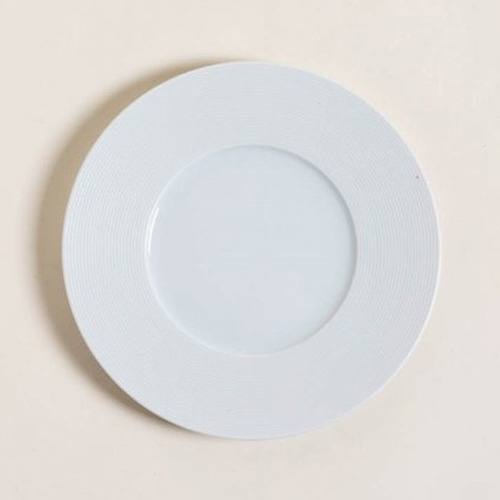 Plato Playo De Porcelana Blanco Redondo 27cm Premium