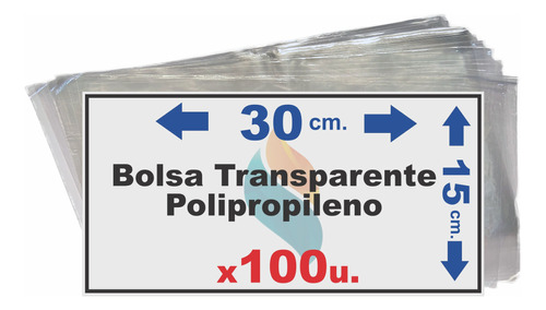 Bolsa Polipropileno Transparente 15x30 Cristal Celofan X 100